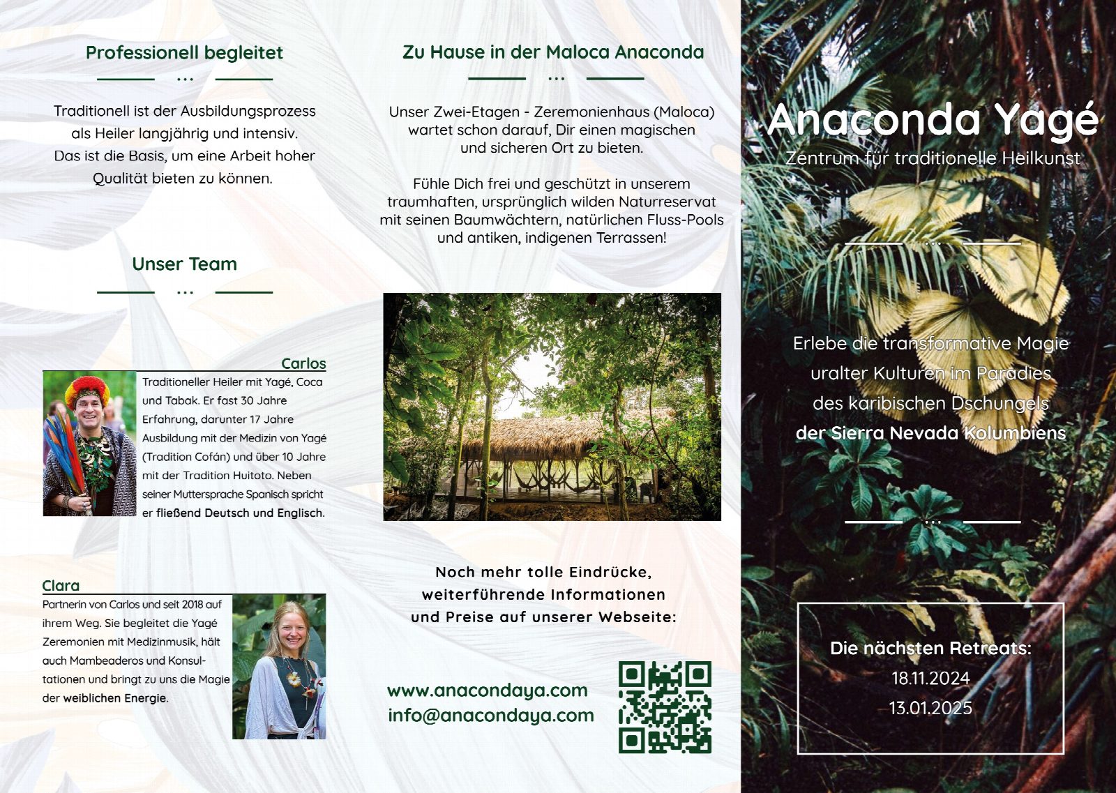 Anaconda Yagé – Faltblatt für schamanische Zeremonien