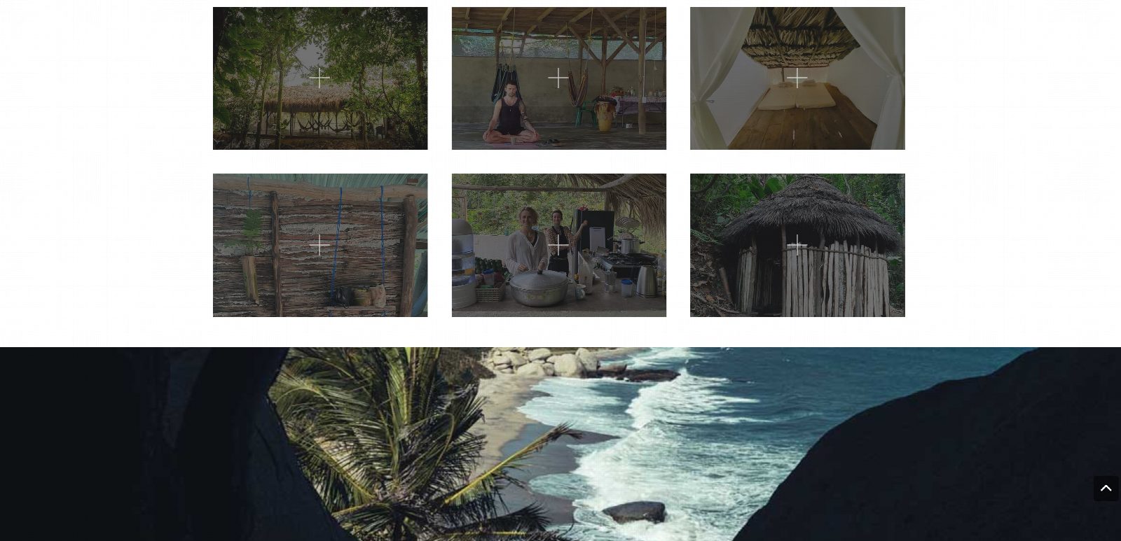 Bildgalerie der Webseite Anaconda Yagé mit Fotos von Retreat-Gelände, Unterkunft und Strandpanorama