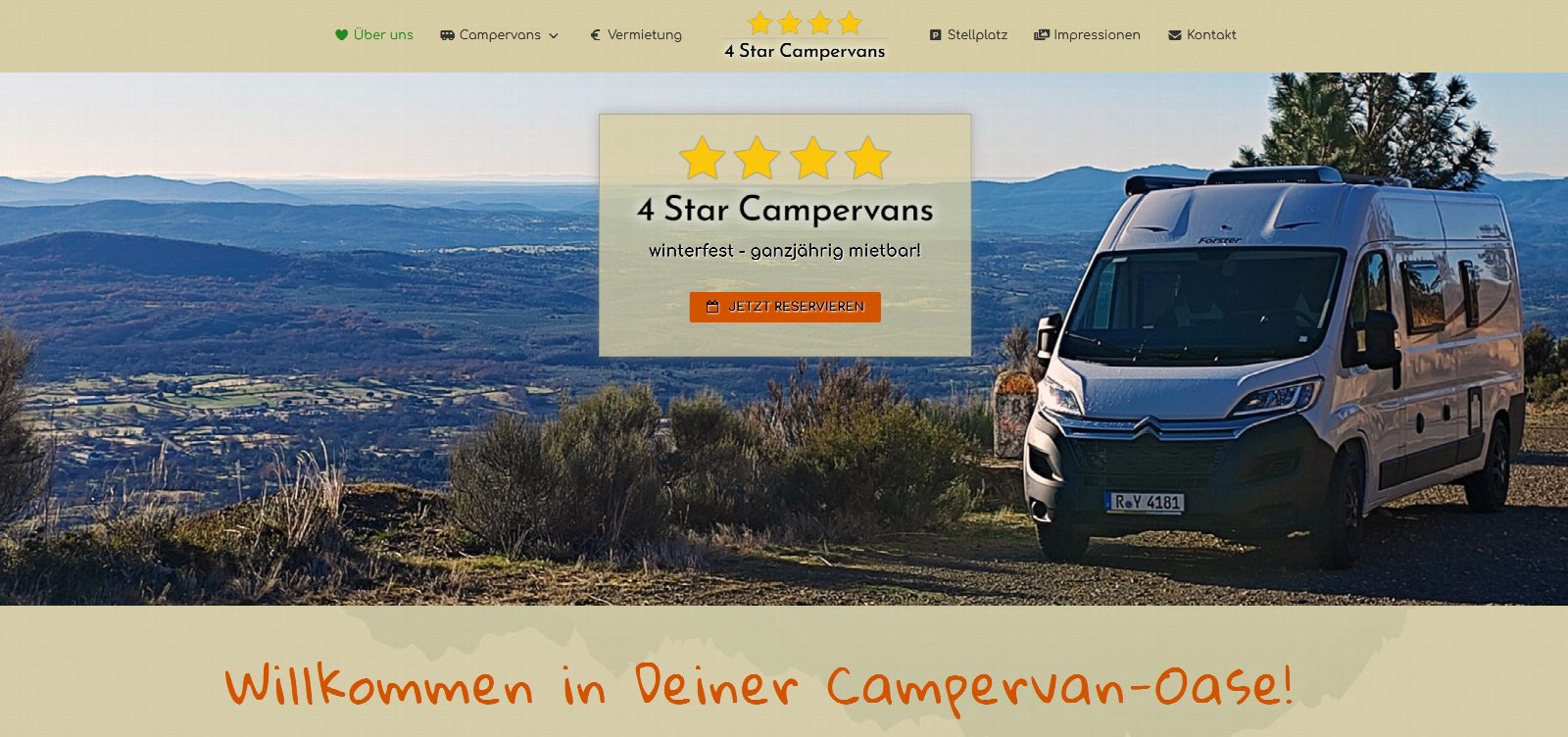 4 Star Campervans – Camper-Vermietung mit automatisiertem Buchungssystem