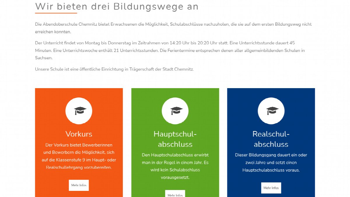 Abendoberschule Chemnitz – Neue Website mit eigenem Fotoshooting