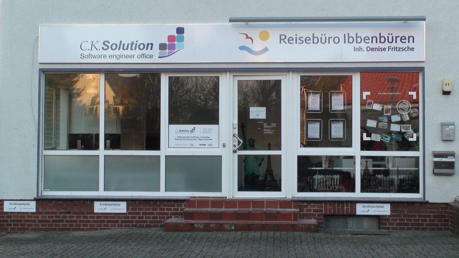 Reisebüro Ibbenbüren – Großes Außenschild mit partieller Beleuchtung